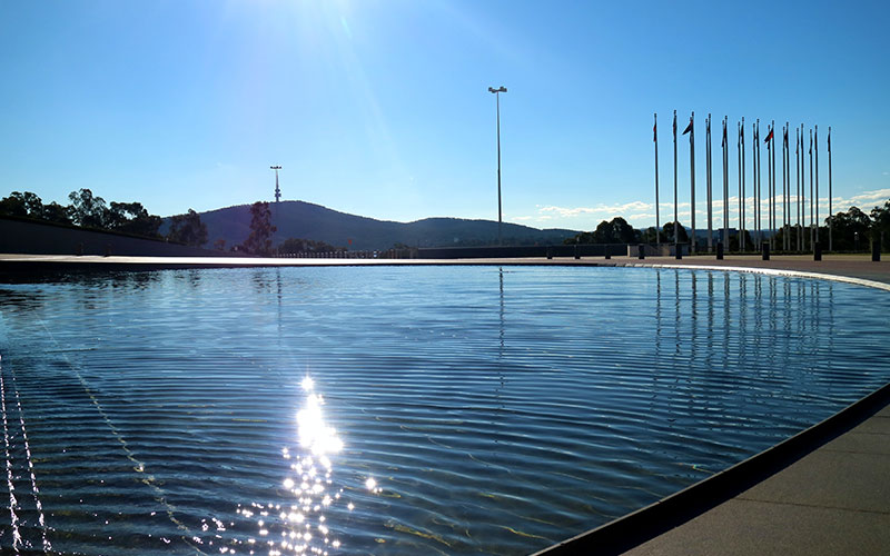 Man-made pond in Canberra